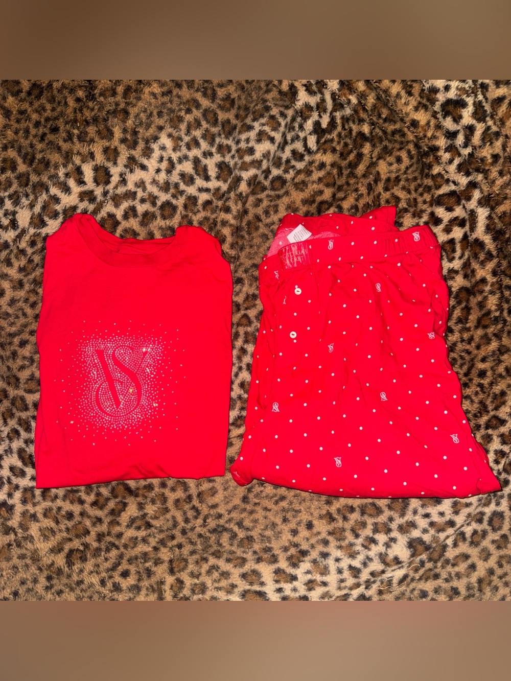 Victoria’s Secret Longs sleeve and pants rhinestone pajama set